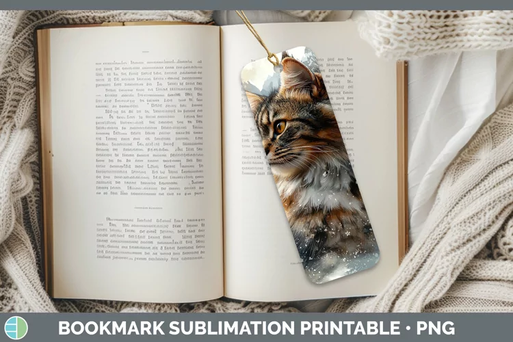 Winter Cats Norwegian Forest Cat Bookmark Sublimation Printa