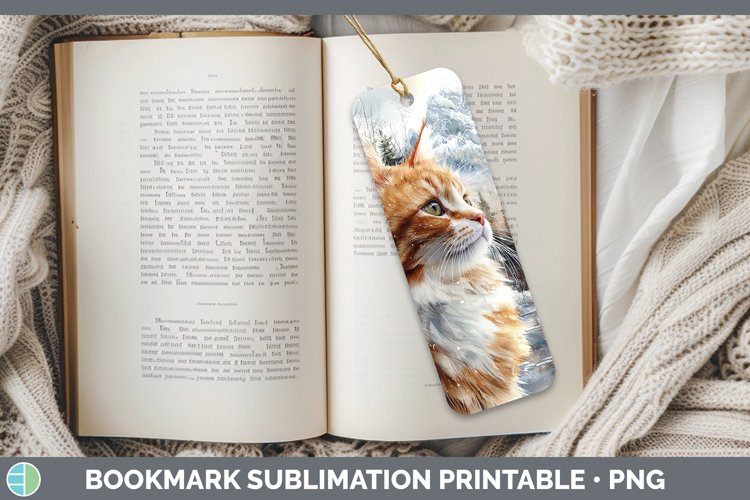 GorgeousWinter Cats Bookmark design.