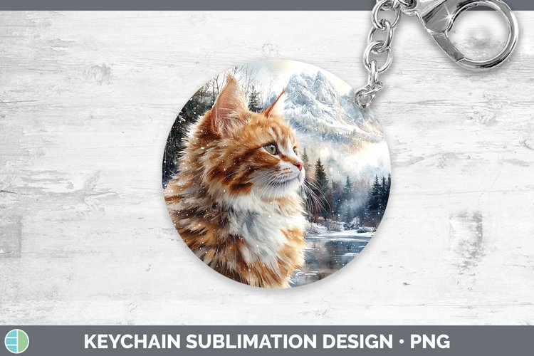 GorgeousWinter Cats Keychain design.