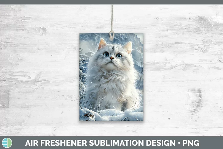 Winter Cats Persian Cat Air Freshener Sublimation Car Freshe