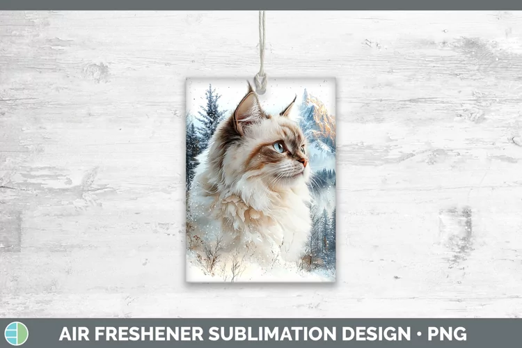 Winter Cats Ragdoll Cat Air Freshener Sublimation Car Freshe