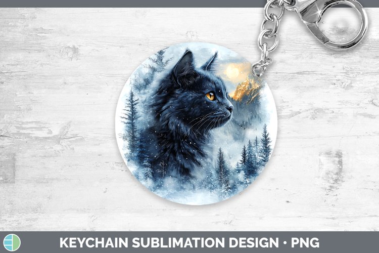 GorgeousWinter Cats Keychain design.