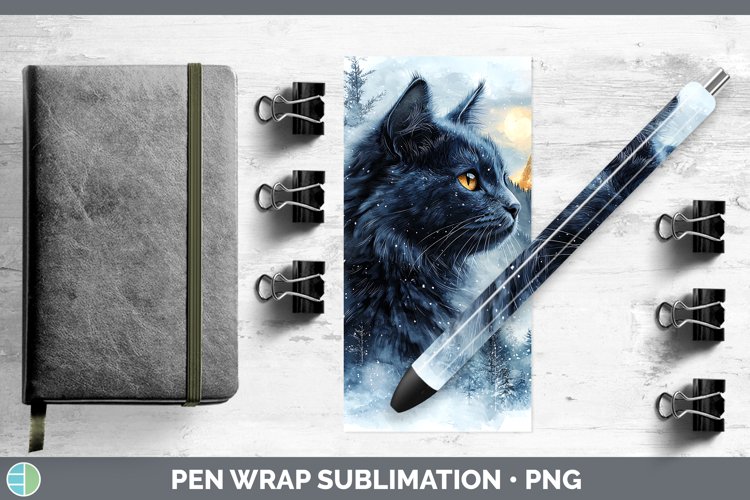 GorgeousWinter Cats Pen Wrap design.