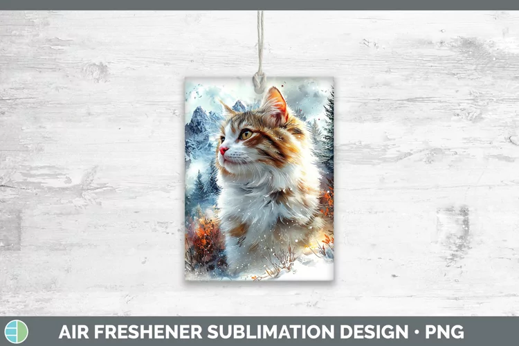 Winter Cats Siberian Cat Air Freshener Sublimation Car Fresh