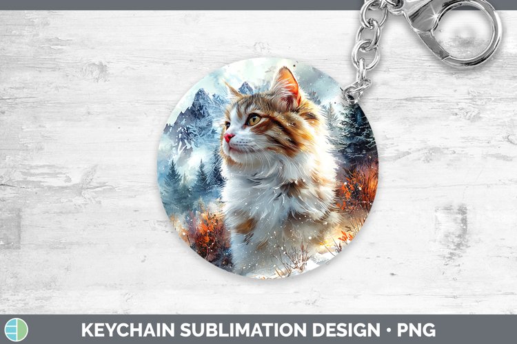 GorgeousWinter Cats Keychain design.