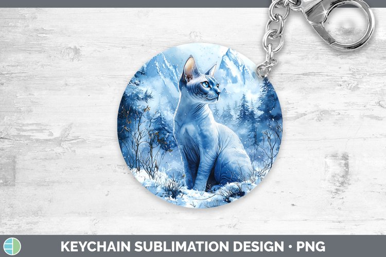 GorgeousWinter Cats Keychain design.