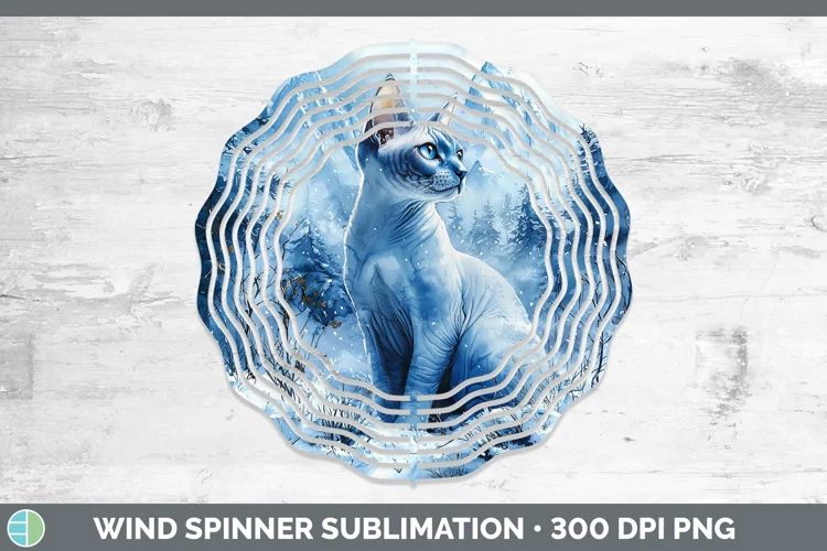 Winter Cats Sphynx Cat Wind Spinner Sublimation Spinner Desi