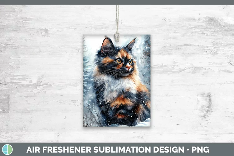 Winter Cats Tortoiseshell Cat Air Freshener Sublimation Car
