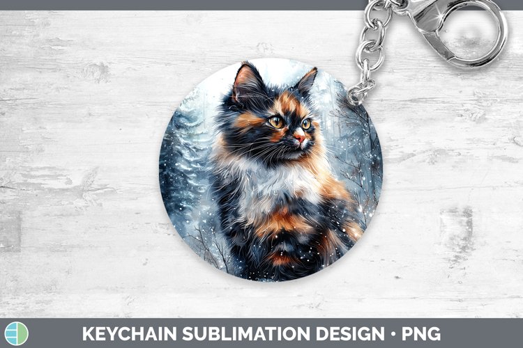 GorgeousWinter Cats Keychain design.