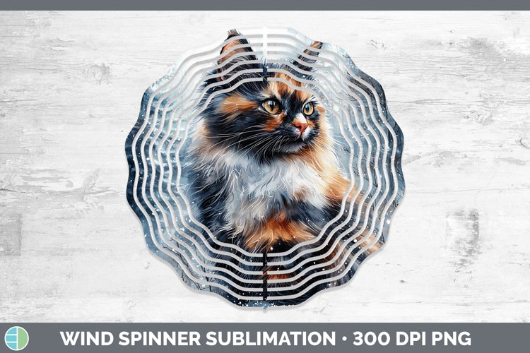 Winter Cats Tortoiseshell Cat Wind Spinner Sublimation Spinn