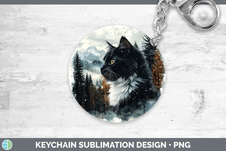 GorgeousWinter Cats Keychain design.