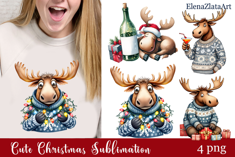 Sarcastik moose Coaster Design. Winter Coaster Sublimation