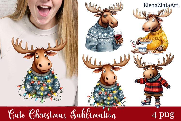 Sarcastik moose Coaster Design. Winter Coaster Sublimation