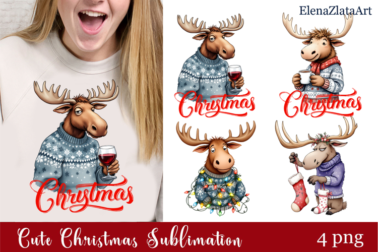 Sarcastic moose clipart. Winter clipart Sublimation