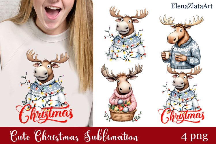 Sarcastic moose clipart. Winter clipart Sublimation