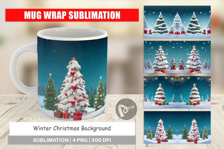 Mug sublimation design Winter Christmas