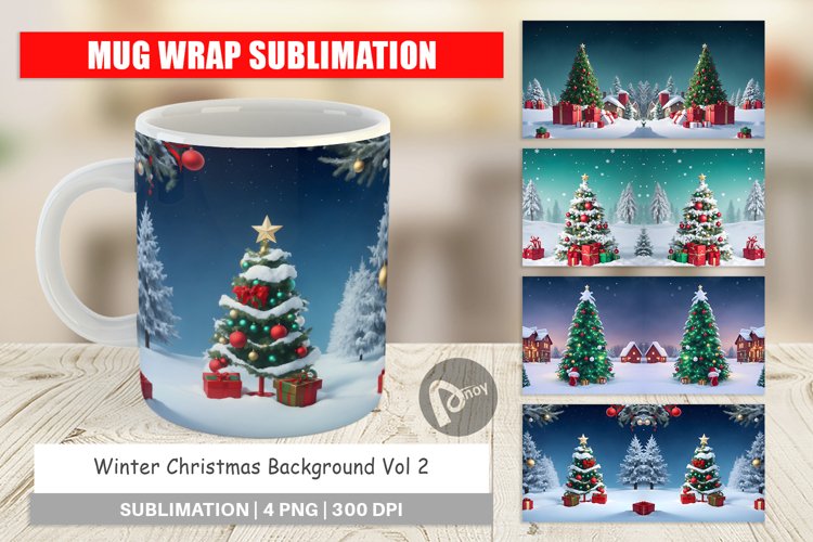 Mug sublimation design Winter Christmas