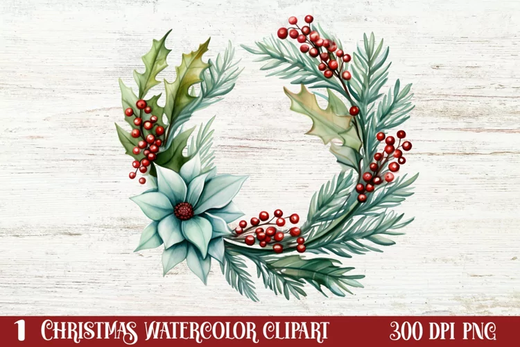 Winter Christmas Greenery Clipart, Christmas Greenery Clipar
