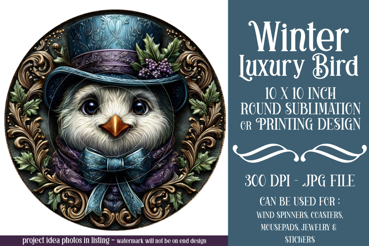Winter Wind Spinner, Fancy Luxury Dressed Bird Round, r1