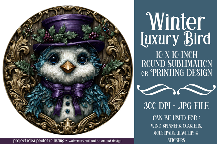 Winter Wind Spinner, Fancy Luxury Dressed Bird Round, r3