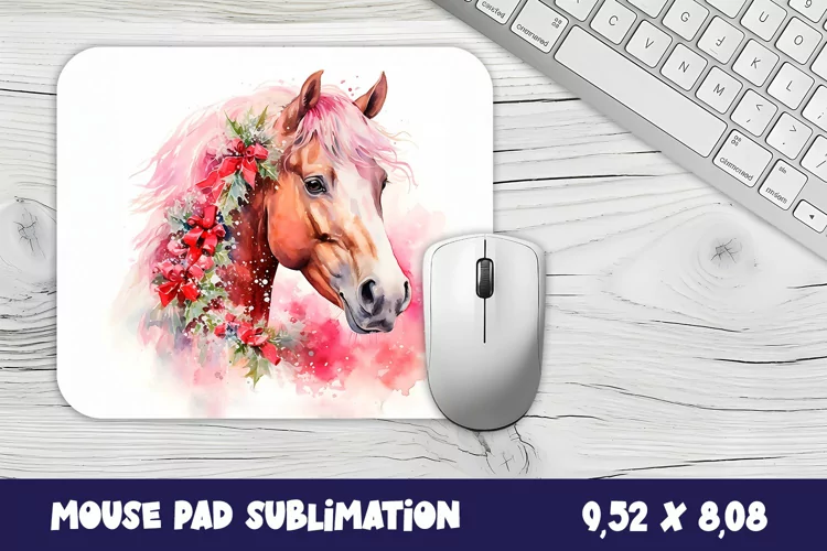 Christmas pink hors gift mouse pad / sublimation