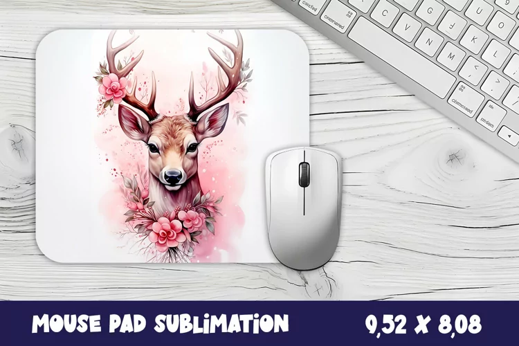 Christmas pink deer gift mouse pad / sublimation