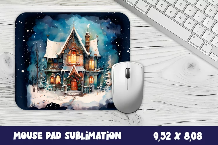Christmas mouse pad winter/village sublimation