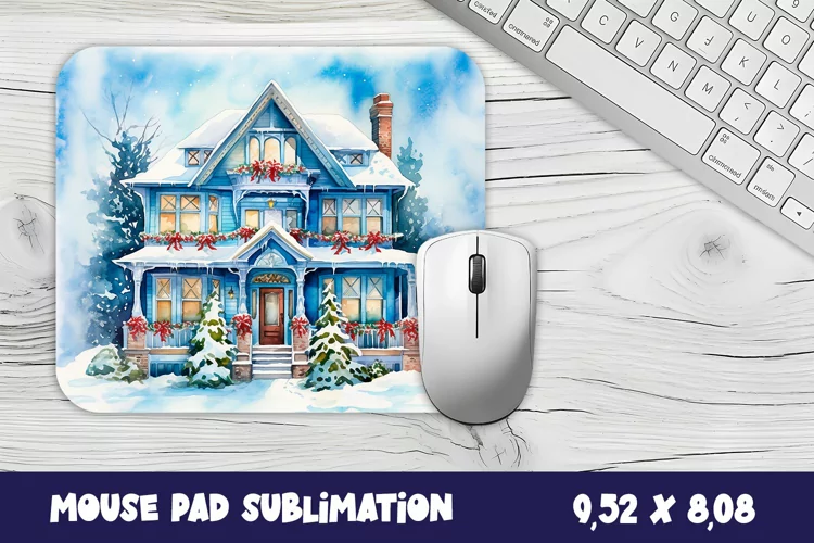 Christmas mouse pad winter/village sublimation