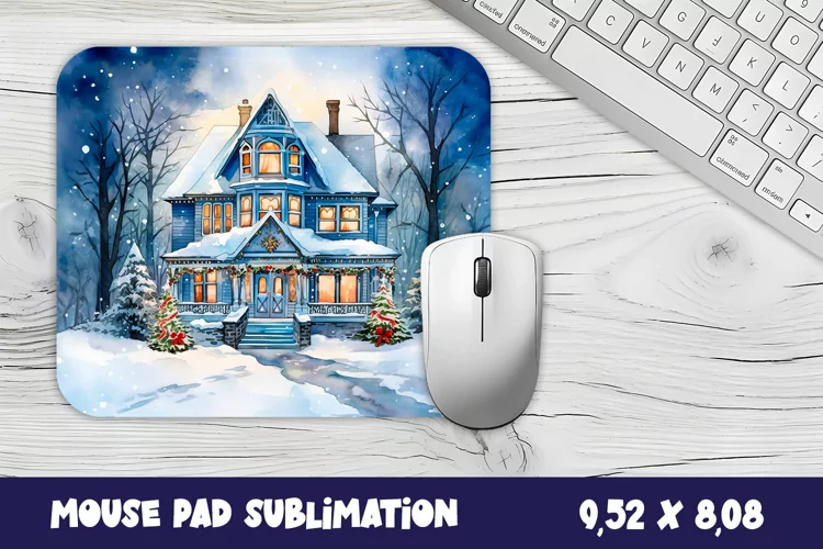 Christmas mouse pad winter/village sublimation