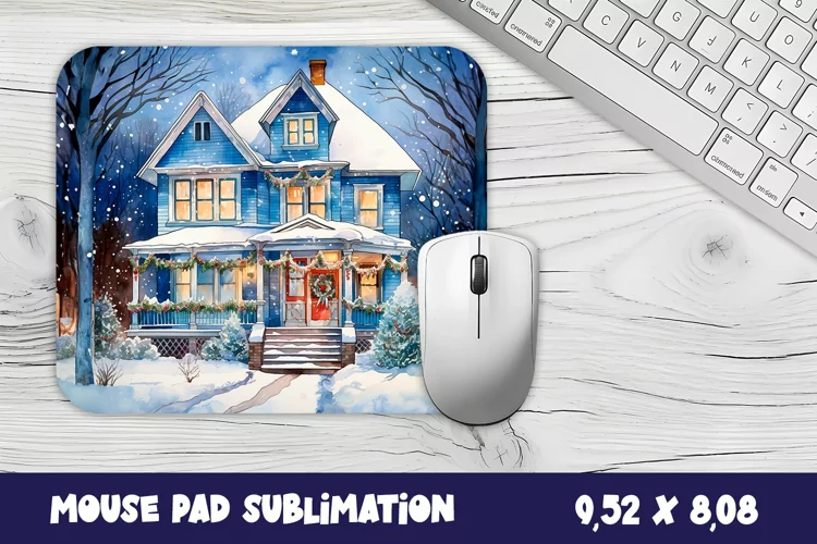 Christmas mouse pad winter/village sublimation