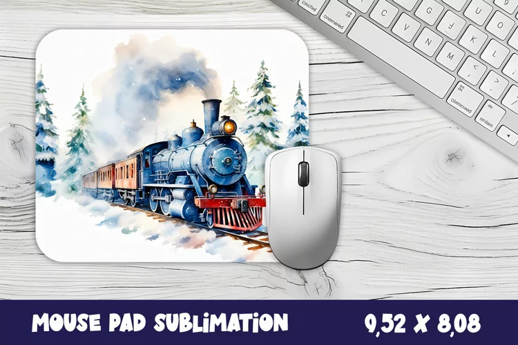 Old Train Watercolor mouse pad / sublimation