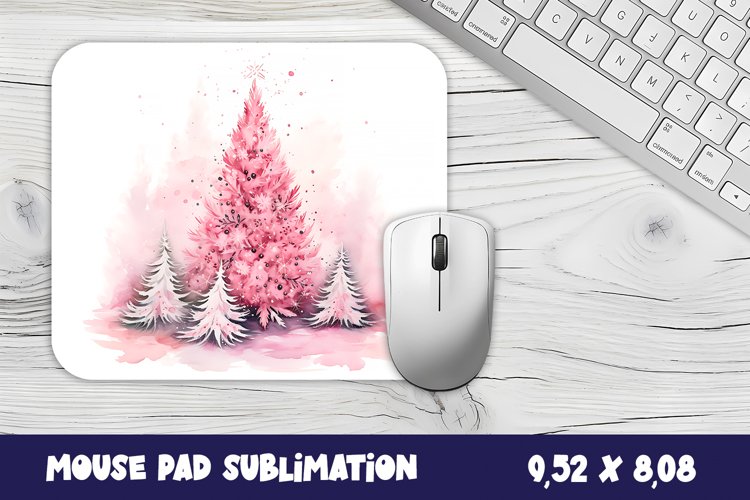 Pink winter forest mouse pad / sublimation
