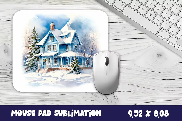 Christmas mouse pad winter/village sublimation