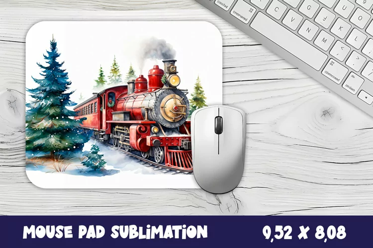 Old Train Watercolor mouse pad / sublimation