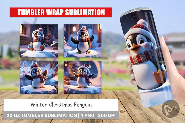 Tumbler Wrap Winter Penguin