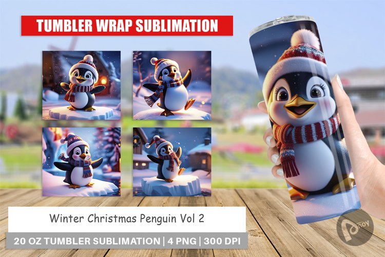 Tumbler Wrap Winter Penguin