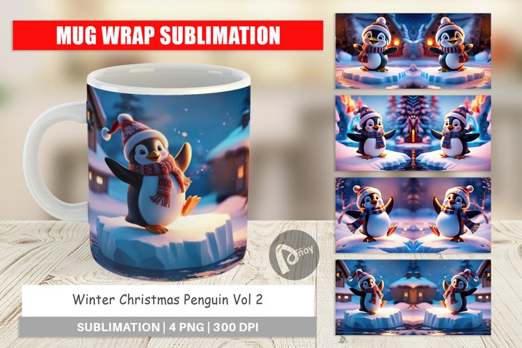 Mug Wrap Winter Penguin
