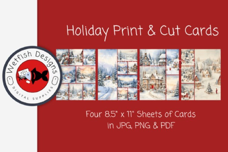 Winter Christmas Printable Cards example image 1