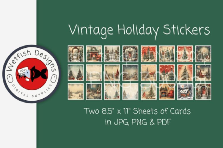 Winter Christmas Printable Stickers example image 1