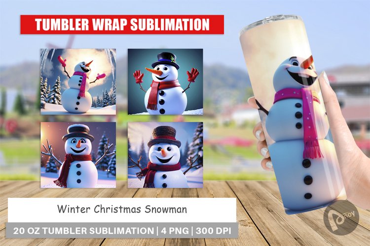 Tumbler Wrap Winter Snowman