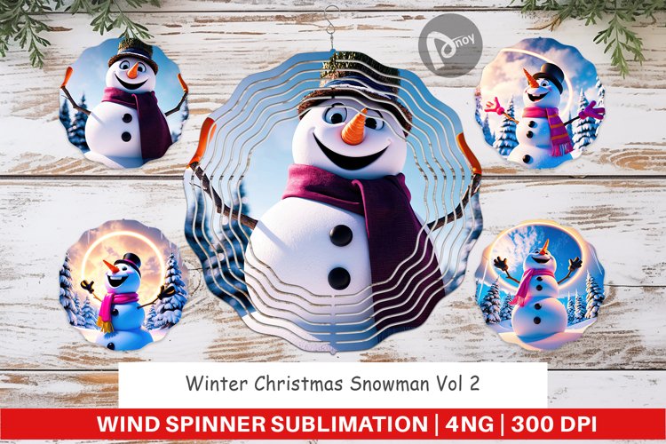 Wind Spinner Winter Snowman