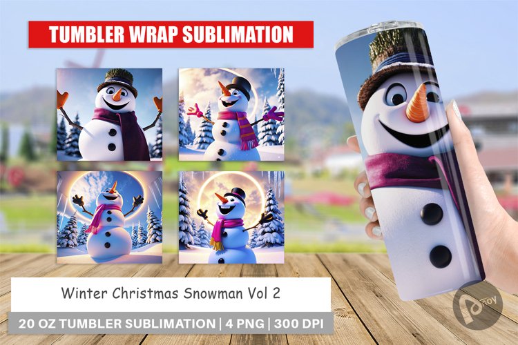 Tumbler Wrap Winter Snowman