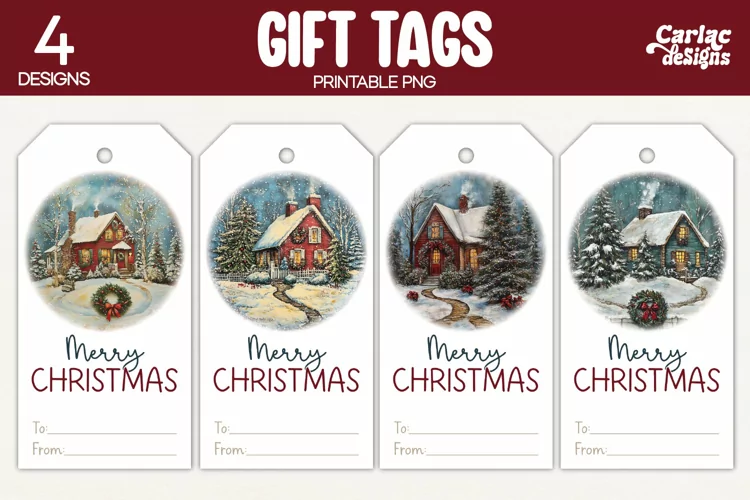 Christmas Gift Tags, Merry Christmas Printable Tags