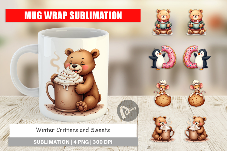 Winter Critters & Sweets Mug Wrap