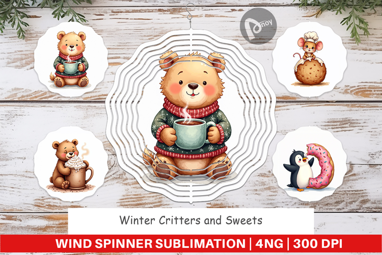 Winter Critters & Sweets Wind Spinner