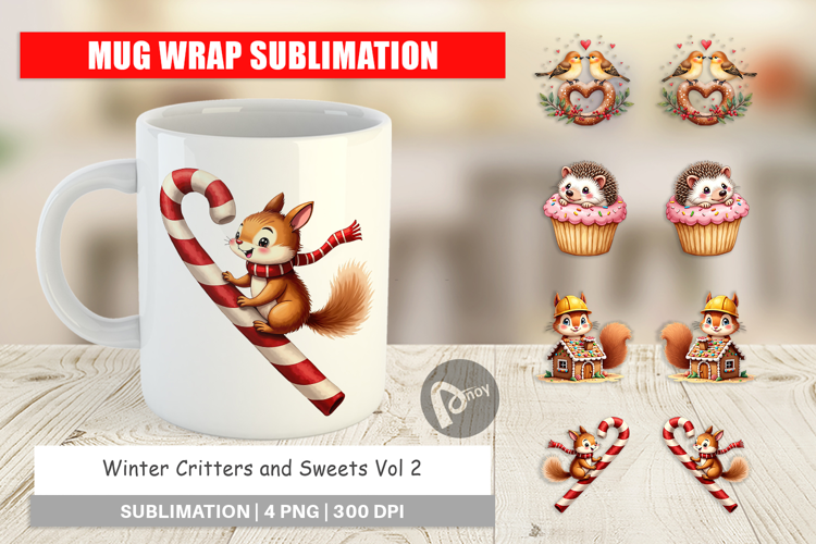 Winter Critters & Sweets Mug Wrap