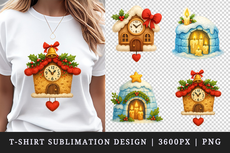 Winter Cute House t-shirt printable sublimation design png