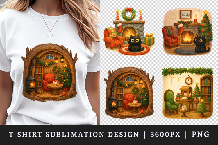 Winter Cute House t-shirt printable sublimation design png