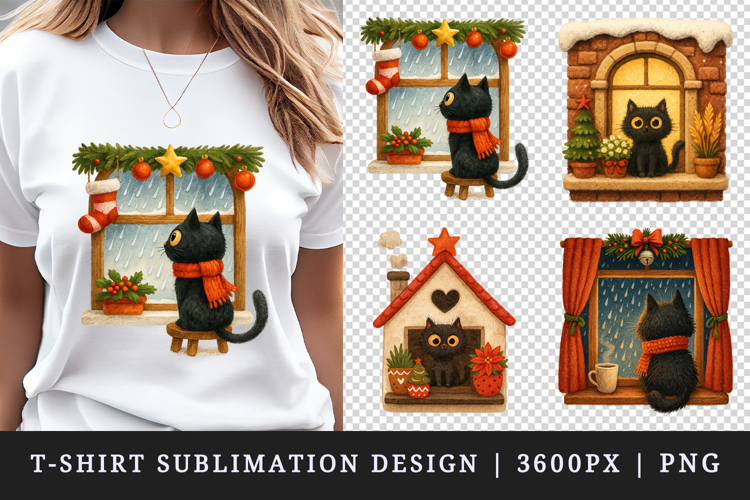 Winter Cute House t-shirt printable sublimation design png