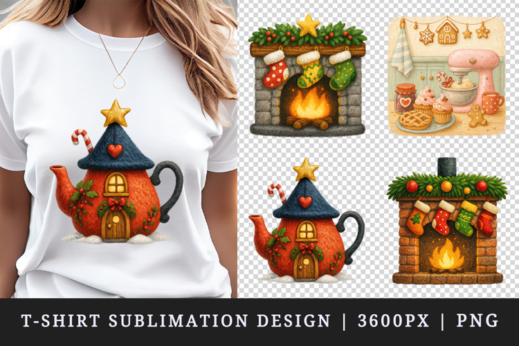 Winter Cute House t-shirt printable sublimation design png